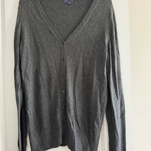 GAP Women’s Charcoal Button Up Cardigan Sweater Size L - Picture 1 of 3